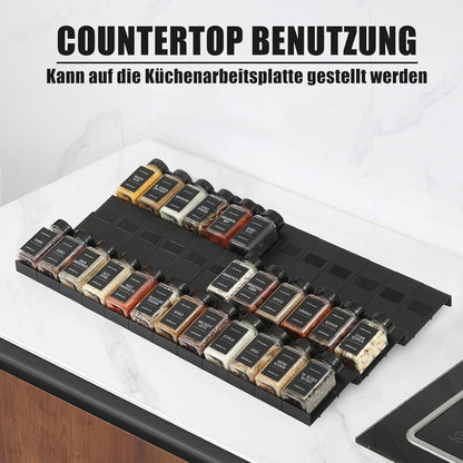 Gewürz Organizer Schublade für Gewürzgläser 24 Stück Patchworkable Spice Rack