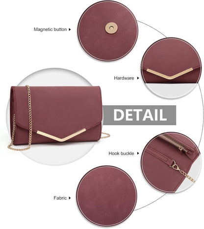 Elegante Umschlag-Clutch mit Kette für Hochzeit & Party