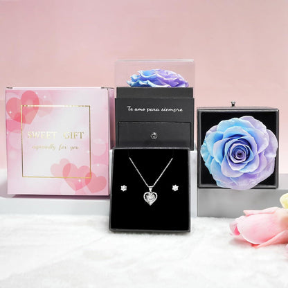 Ewige Rose Halskette Handgemachte Rote Blume Geschenk für Frauen