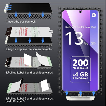 LK TPU Displayschutzfolie Redmi Note 13 Pro Plus 3er Pack 3D Vollständige Abdeckung Transparent 5G