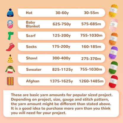 Aeelike Häkelgarn Baumwolle Amigurumi-Set 200g*4, 5Ply