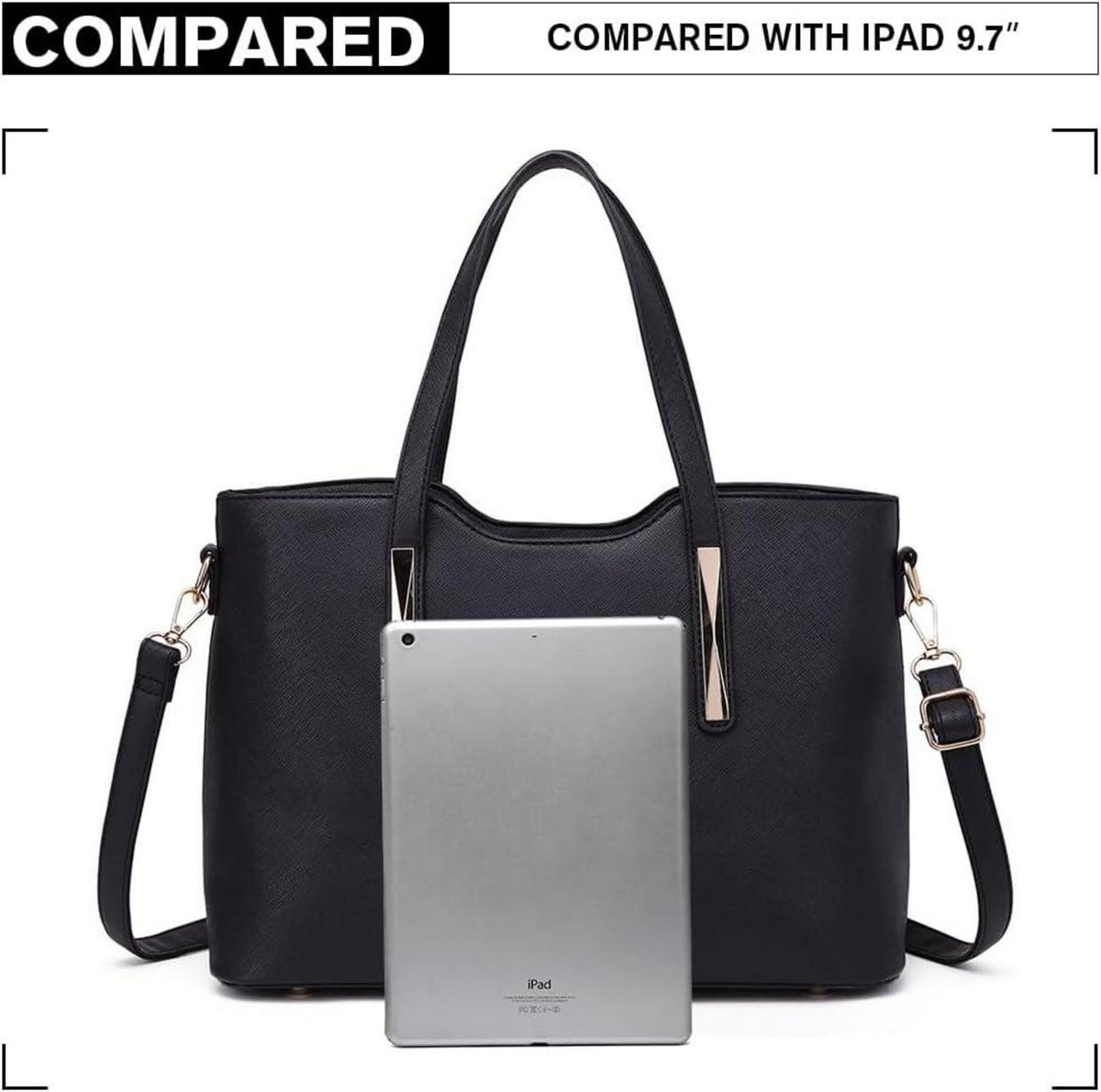 Miss Lulu Damen Handtasche Shopper Schultertasche Set mittelgroß PU-Leder
