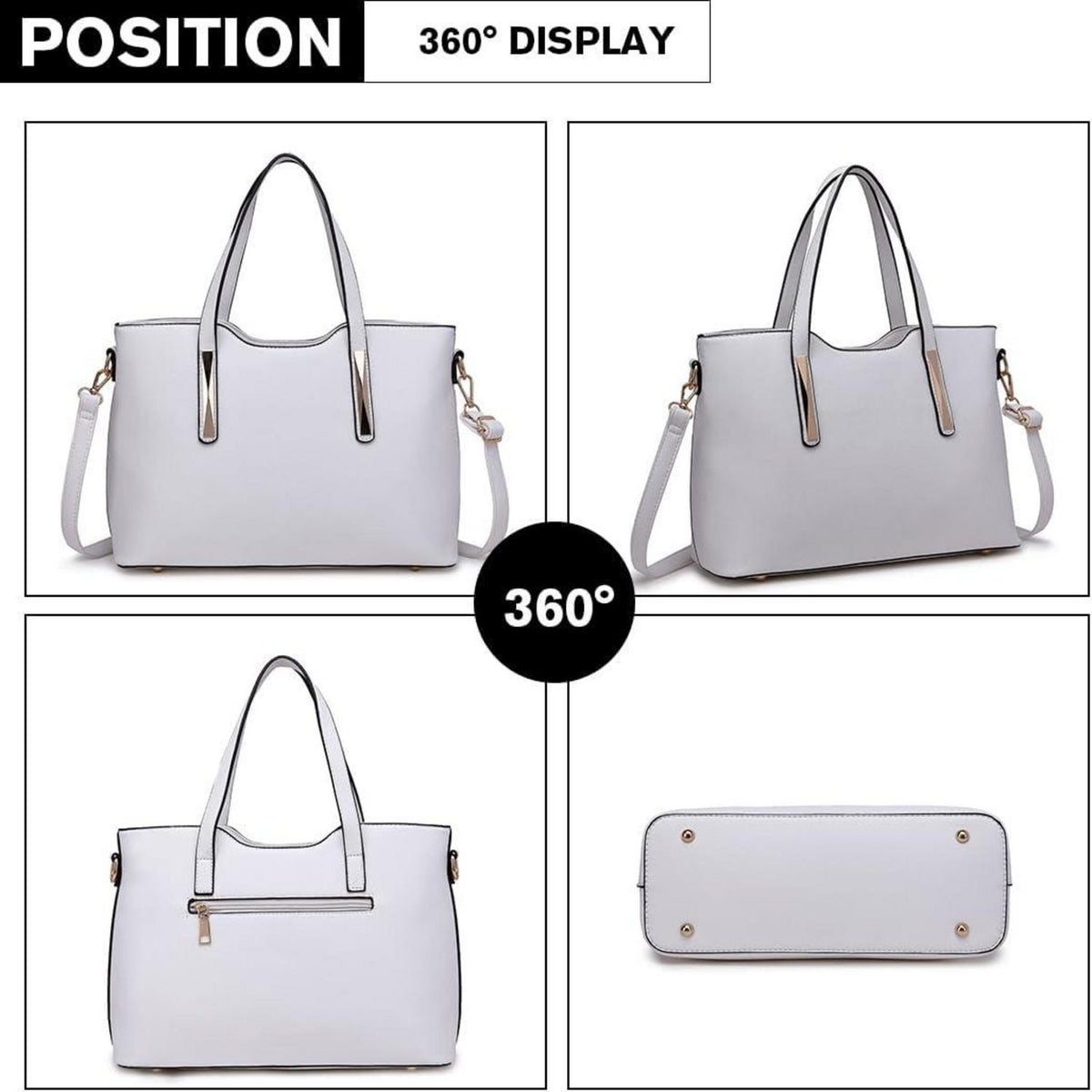 Miss Lulu Damen Handtasche Schultertasche Set PU Leder