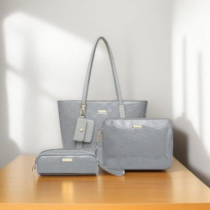 Miss Lulu Damenhandtasche PU Leder Mittelgroß 3-teiliges Set
