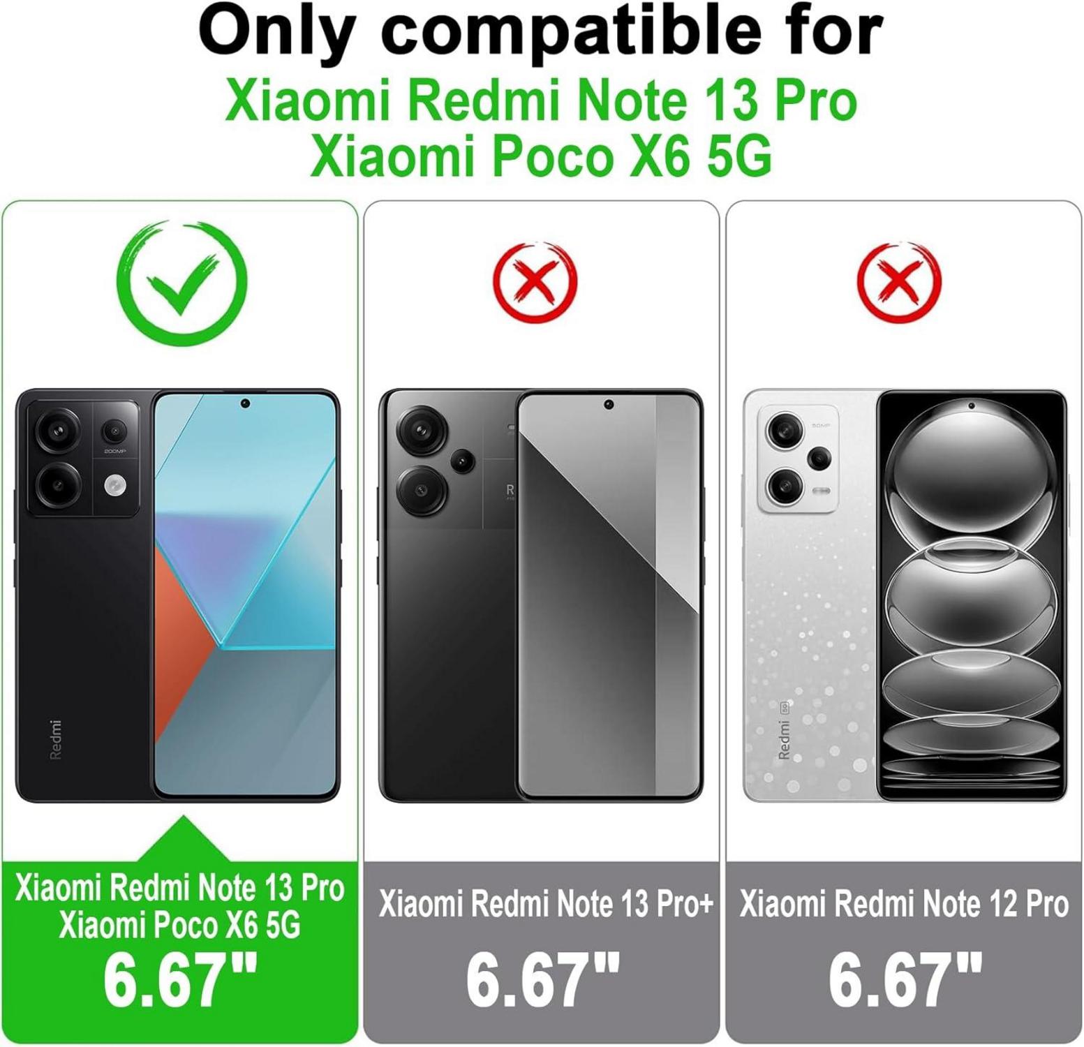 AROYI Xiaomi Redmi Note 13 Pro 5G Hülle Kameraschutz Schwarz