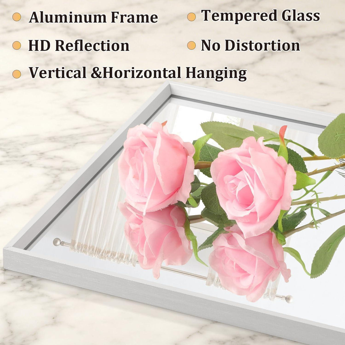 Rechteckiger Wandspiegel mit Metallrahmen 65x45 cm – Modern & Dekorativ