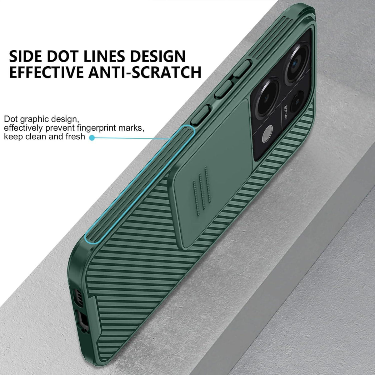 AROYI Xiaomi Redmi Note 13 Pro 5G Hülle Kameraschutz Slide Camera Grün