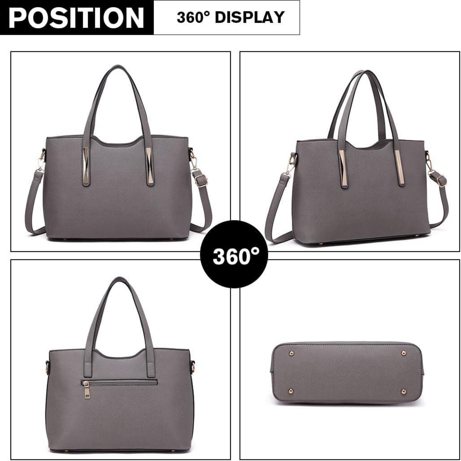 Miss Lulu Damen Handtasche Shopper Schultertasche Set