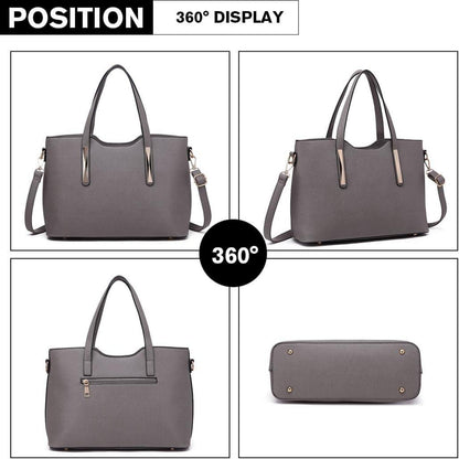 Miss Lulu Damen Handtasche Shopper Schultertasche Set