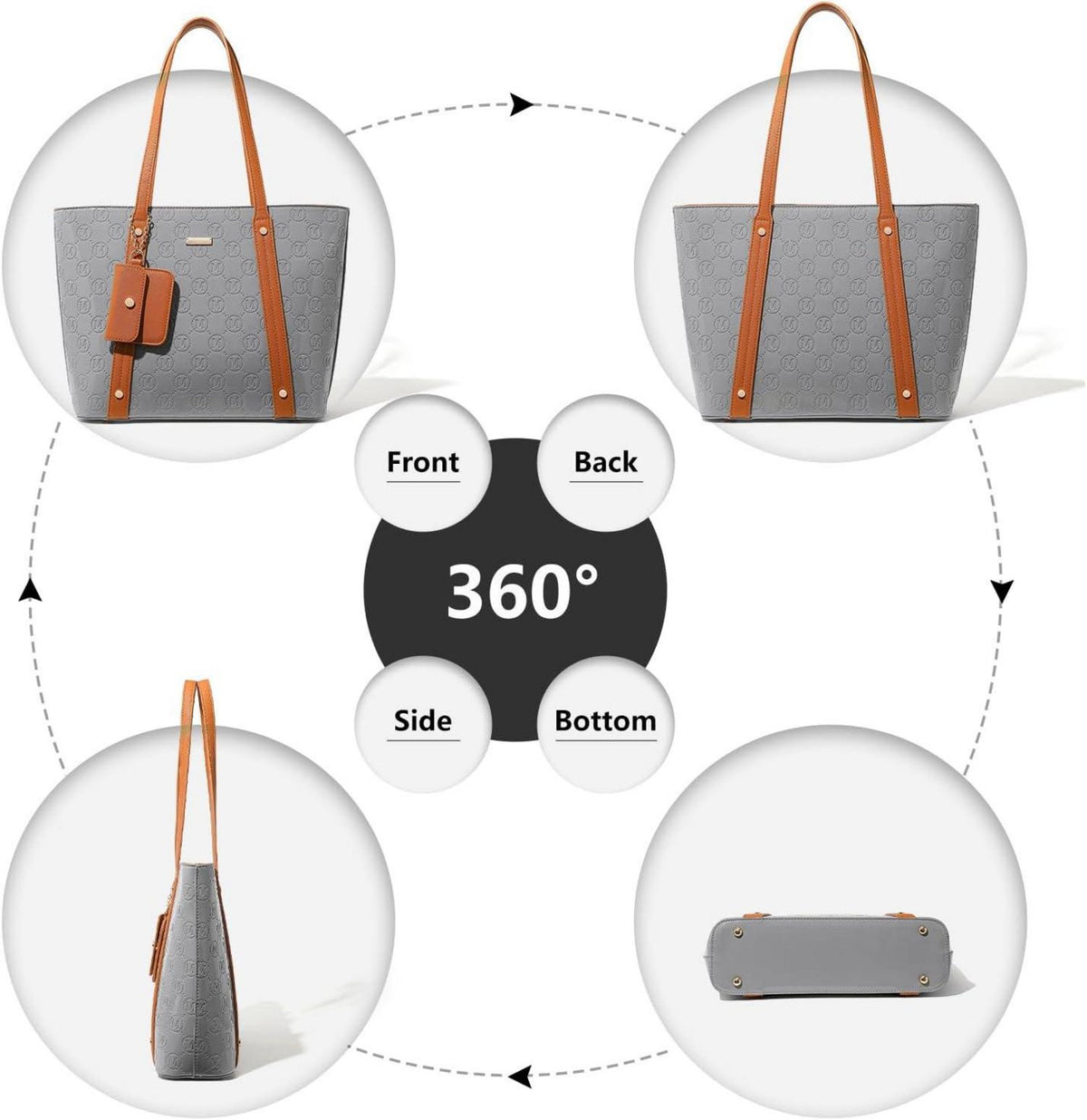 Moderne Miss Lulu Damen Handtasche Set, PU Leder Shopper