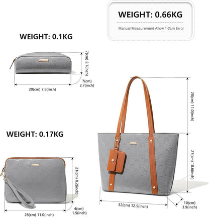 Miss Lulu PU Leder Handtasche Damen Set 3-teilig