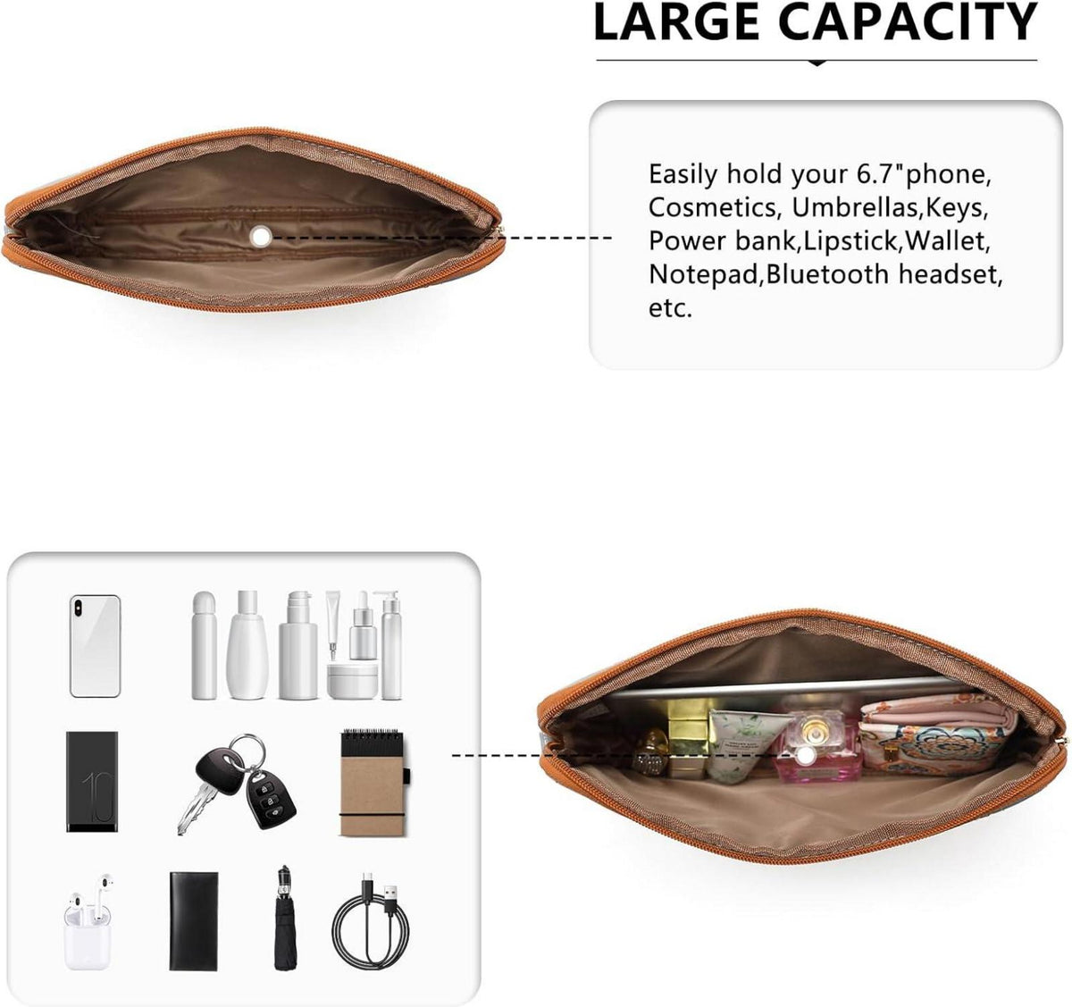 Miss Lulu Damen Handtasche Set Shopper Mittelgroß PU-Leder 3-teilig