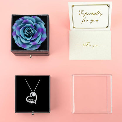 Sunia Ewige Rose 925 Silber Mom Halskette Geschenk Mama Muttertag
