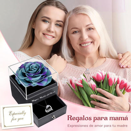 Ewige Rose Geschenk für Mama mit Mom Halskette in Geschenkbox