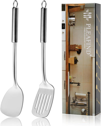 Edelstahl Kochutensil - Wok Spatel Set, Metall Utensilien