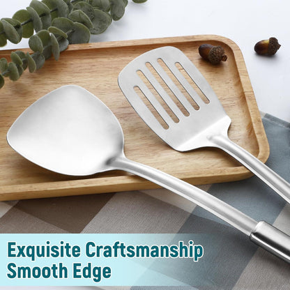 Edelstahl Kochutensil - Wok Spatel Set, Metall Utensilien