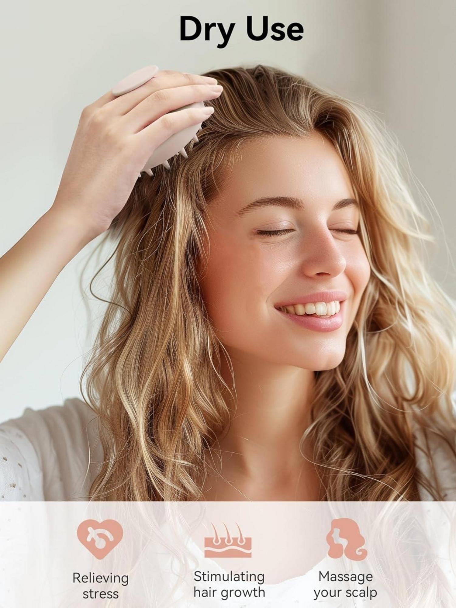 Kopfhaut Massagebürste Silikon für nasses/trockenes Haar, Weiche