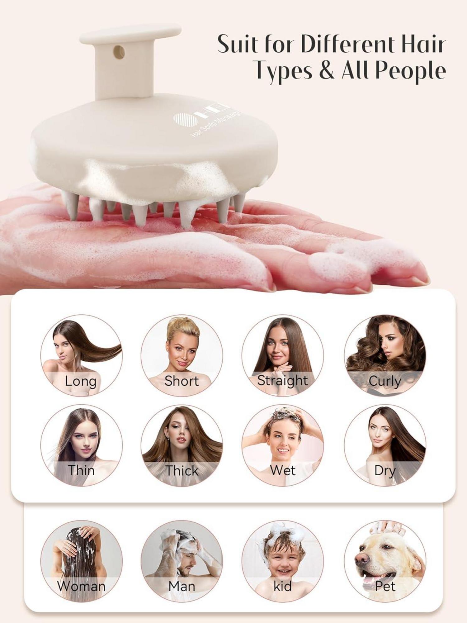 HEETA Kopfhaut Massagebürste Silikon Haar Shampoo-Bürste nass trocken