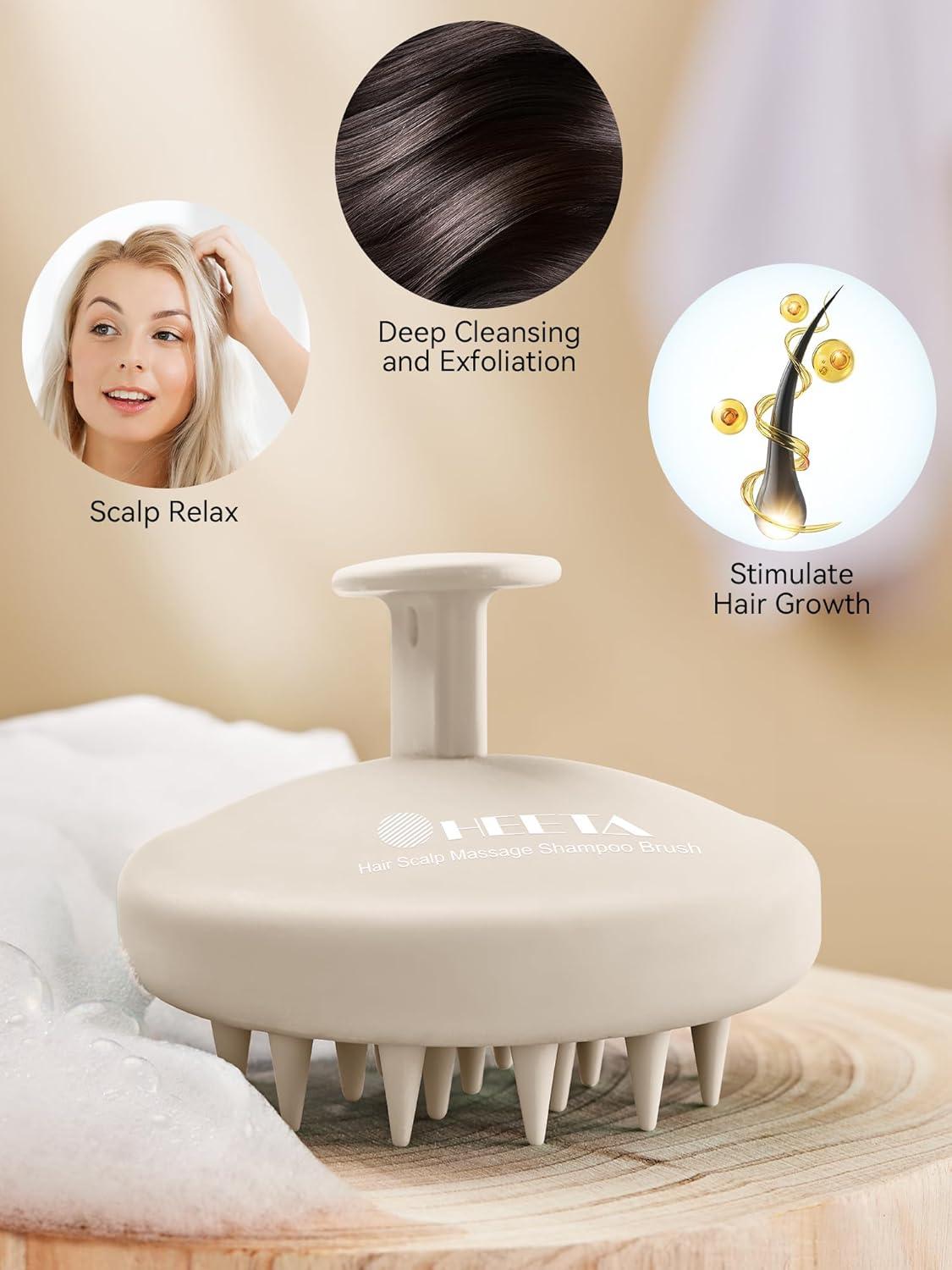 HEETA Kopfhaut Massagebürste Silikon Weiche Borsten Shampoo-Bürste für Haarreinigung