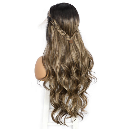 Braune Lace Front Perücke Körperwelle Ombre 26 Zoll Synthetisch