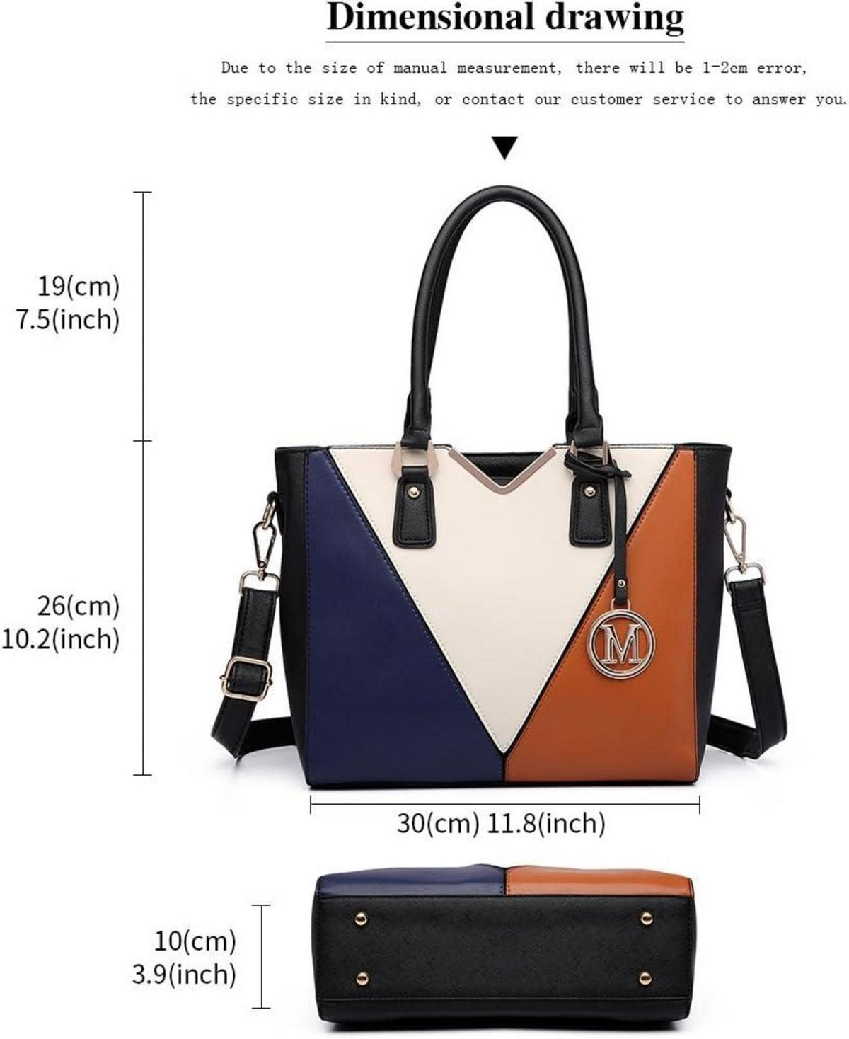 Handtasche Damen Schultertasche Shopper Aktentasche V-förmiges Design