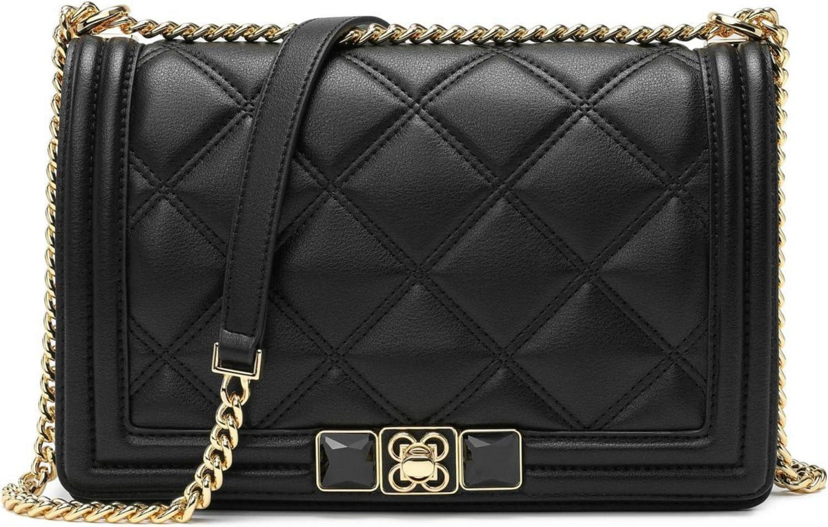 Damen Umhängetasche Crossbody weiches Leder mit Metallkette