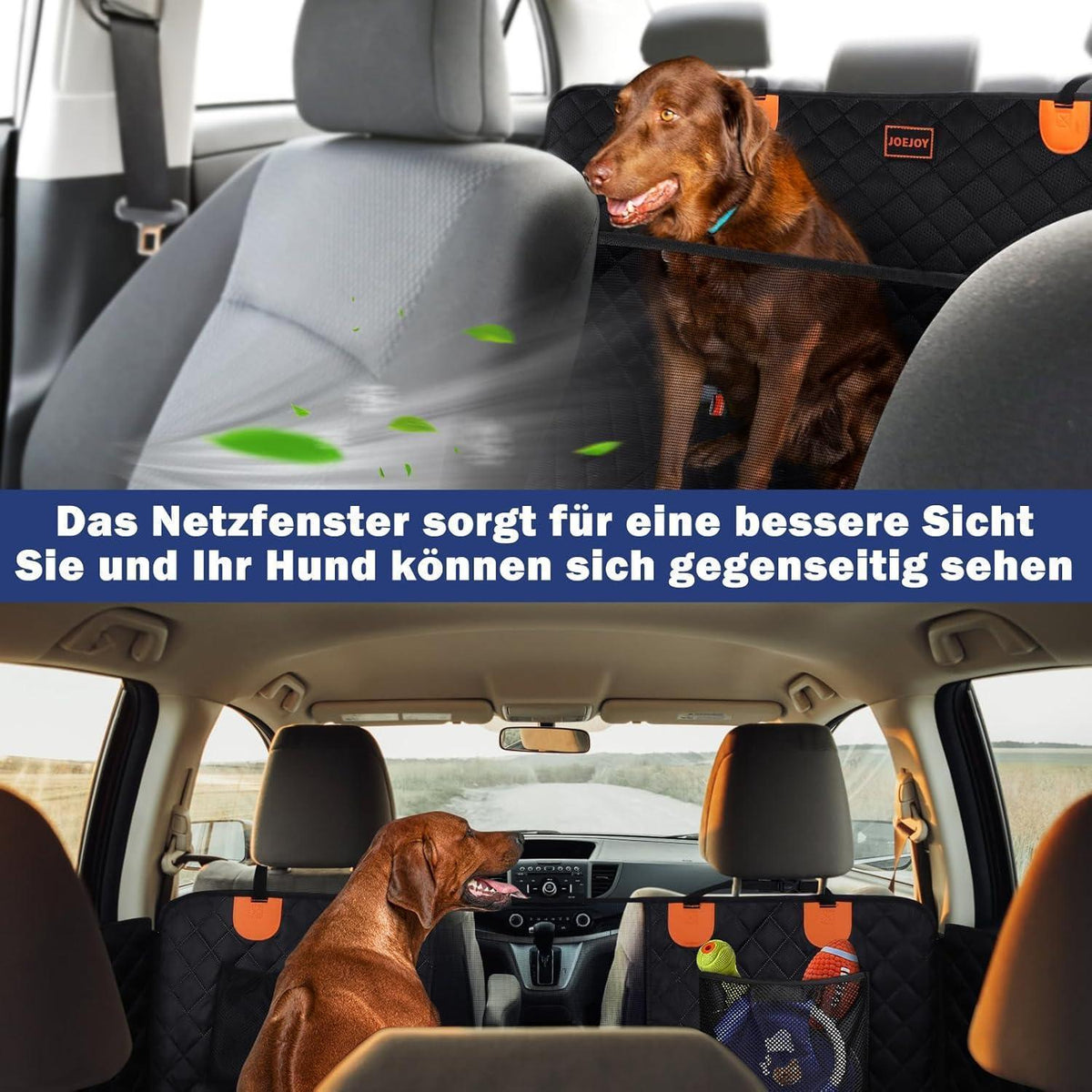 Hundedecke Auto Rückbank – Wasserdicht & Kratzfest mit Sicherheitsgurt