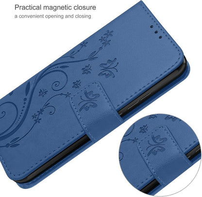 Leder Wallet Hülle Samsung Galaxy A55 5G Dunkelblau Schutzfolie