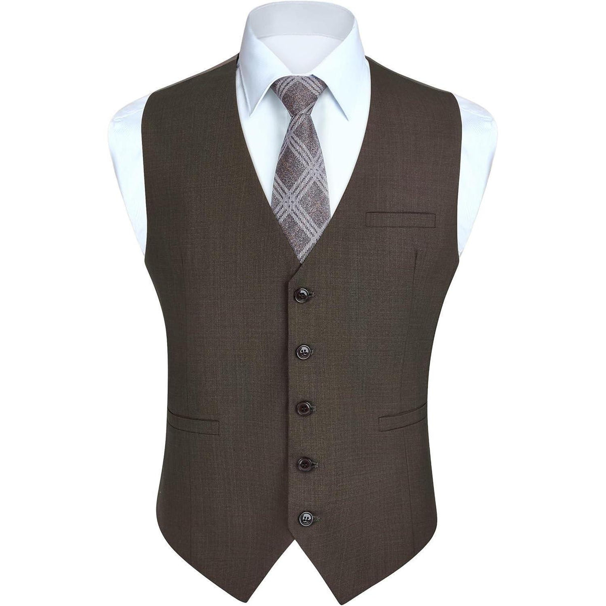 Herren Weste Baumwolle Weinlese Braun L