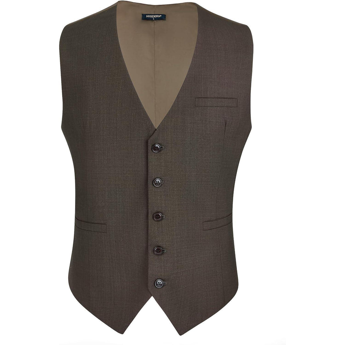 Herren Weste Baumwolle Weinlese Braun L