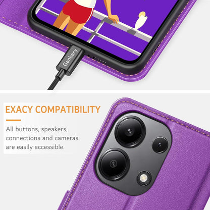 Xiaomi Redmi Note 13 4G Handyhülle Leder Klapphülle Violett Standfunktion