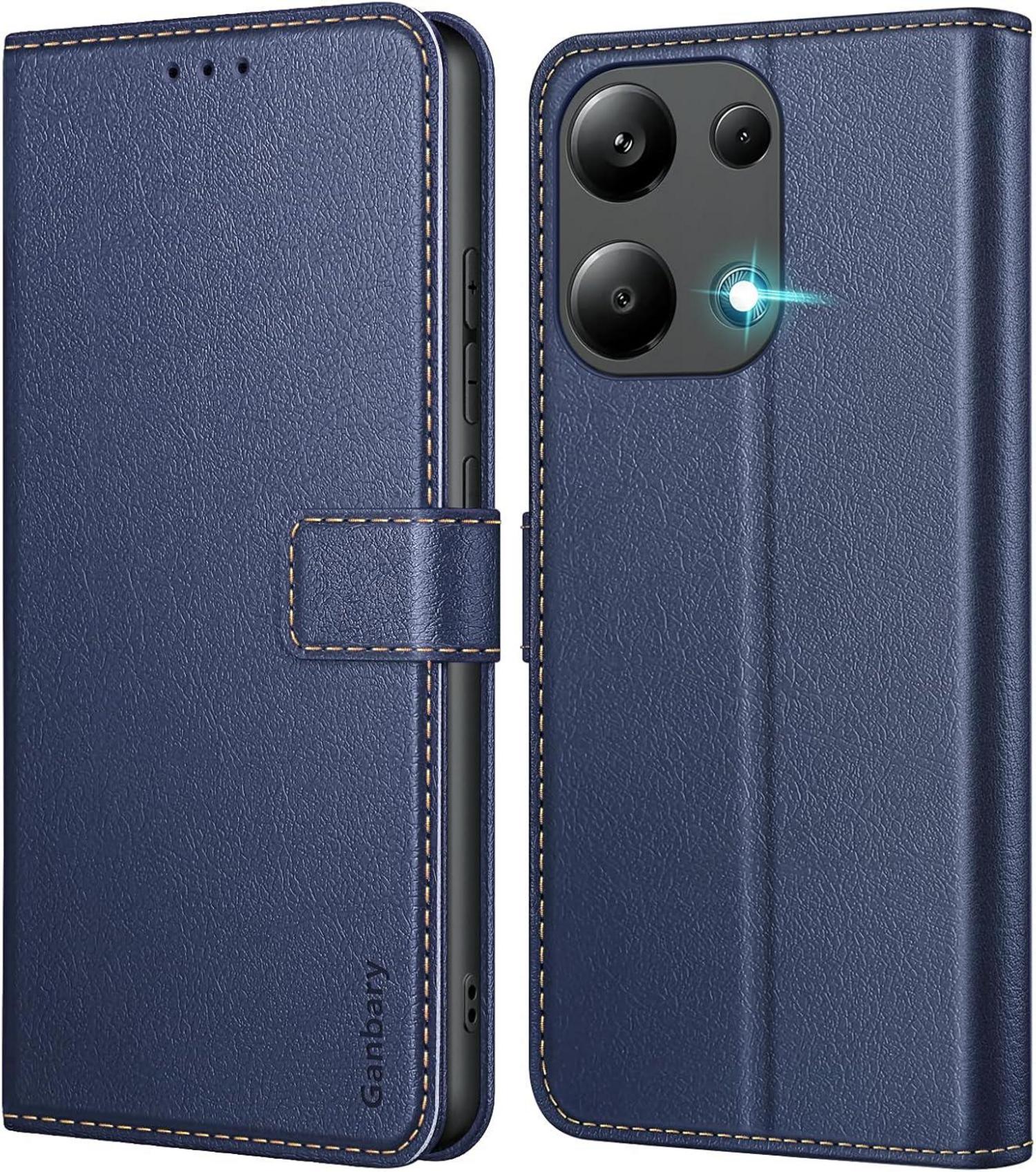 Leder Handyhülle Xiaomi Redmi Note 13 Pro 4G Blau Standfunktion