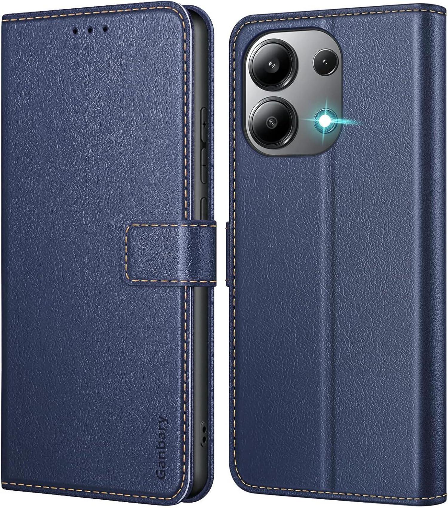 Handyhülle Xiaomi Redmi Note 13 4G Premium Leder Klapphülle Blau
