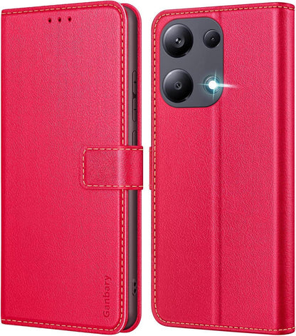 Handyhülle Xiaomi Redmi Note 13 Pro 4G Leder Klapphülle Rot