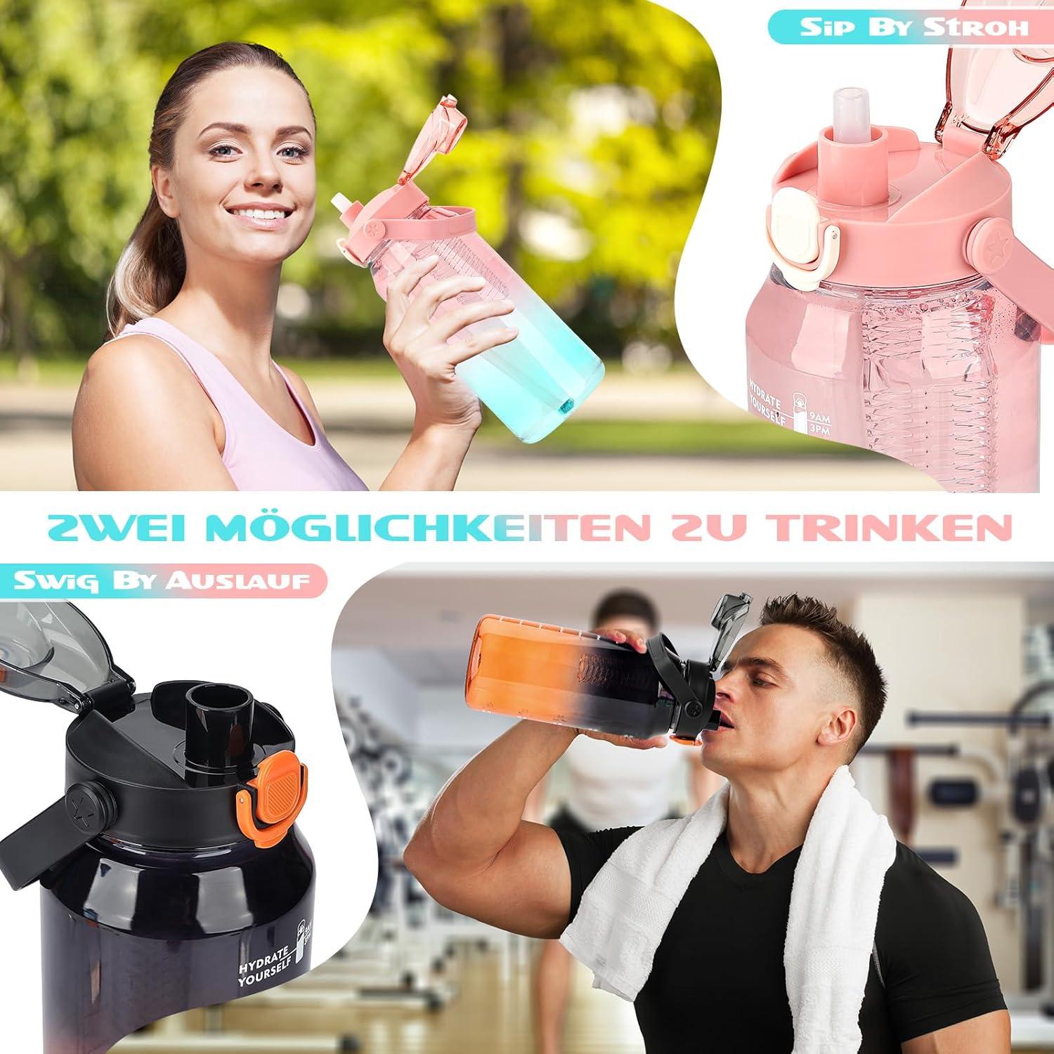 Große AOPREL Trinkflasche 2l Sport Wasserflasche BPA-frei