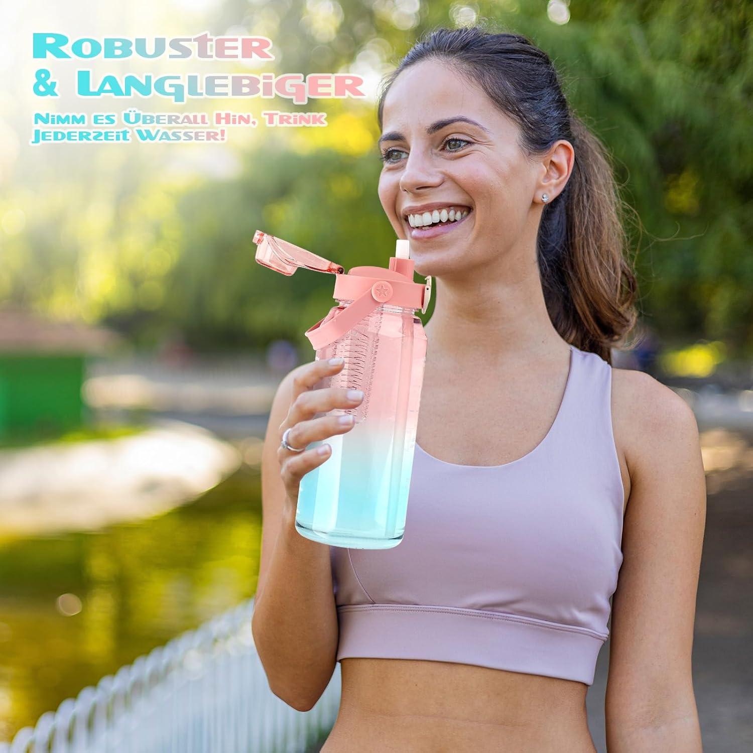 Große AOPREL Trinkflasche 2l Sport Wasserflasche BPA-frei