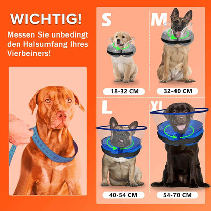 Aufblasbare Halskrause Hund Katze Leckschutz Hundebody OP XL