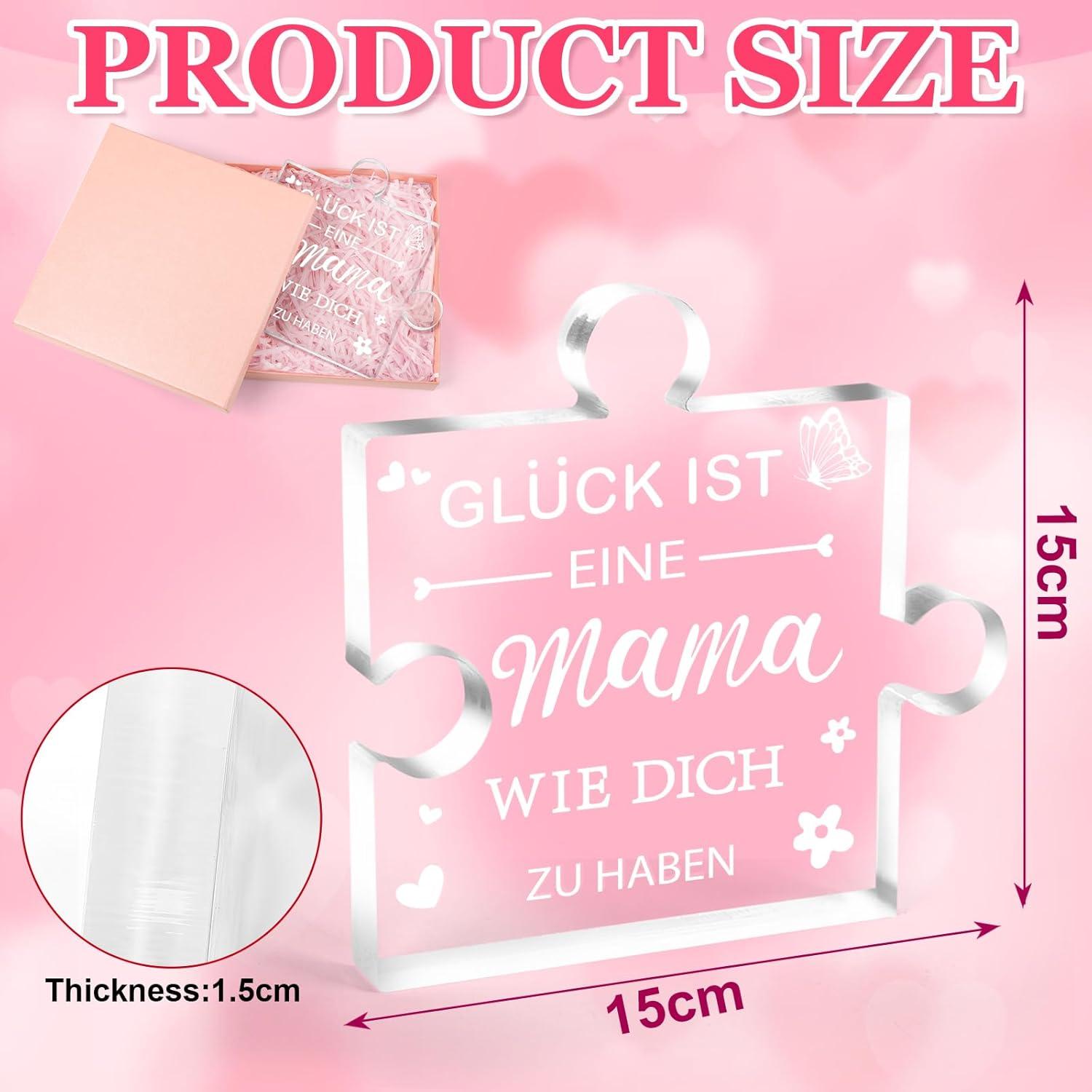 COCHIE Geschenke für Mama - Graviertes Acryl Block Puzzle in