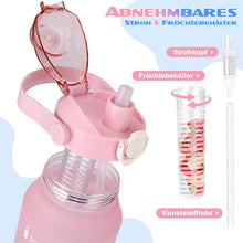 Trinkflasche 2l mit Strohhalm und