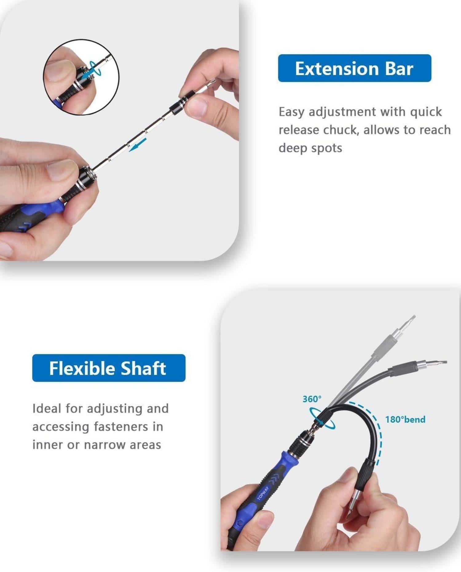 TOPWAY 122 in 1 Präzisions Schraubendreher Set Mini Werkzeug Kit Torx T2 T5 T6