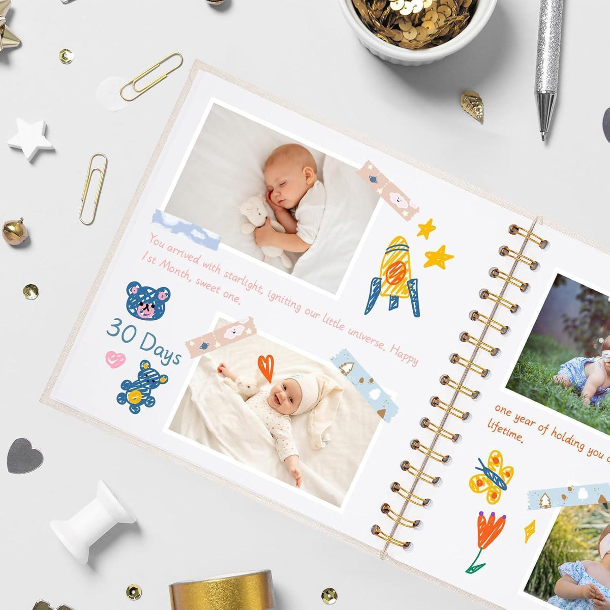 DIY Fotoalbum Hellblau 20,5x20,5 cm mit 40 Seiten
