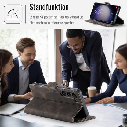 Samsung Galaxy S23 5G Handyhülle Klappbar PU Leder RFID Schutz Kaffee