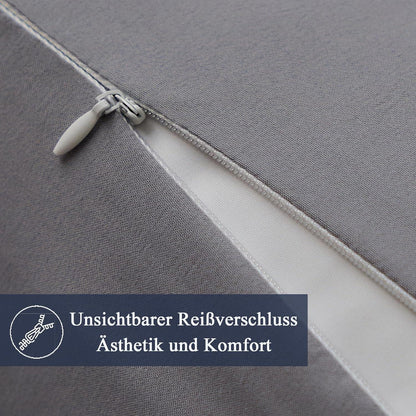 Sofa Kissenbezug 40x40 Grau Mikrofaser Weich 2er Set OEKO-Zertifikat