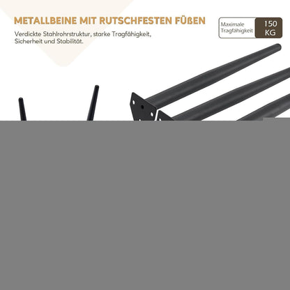 Esszimmerstühle Set 4 Grau, Gepolsterte Sitzfläche & Offene Rückenlehne