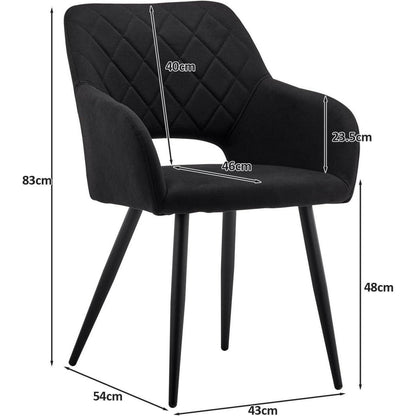 Esszimmerstühle 4er Set Leinen, gepolstert, Schwarz