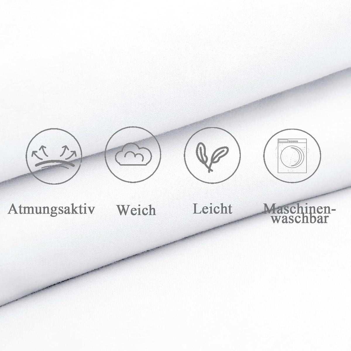 Vielit Weiß Kissenhülle 50x50 Mikrofaser 2er Set Öko-Zertifikat
