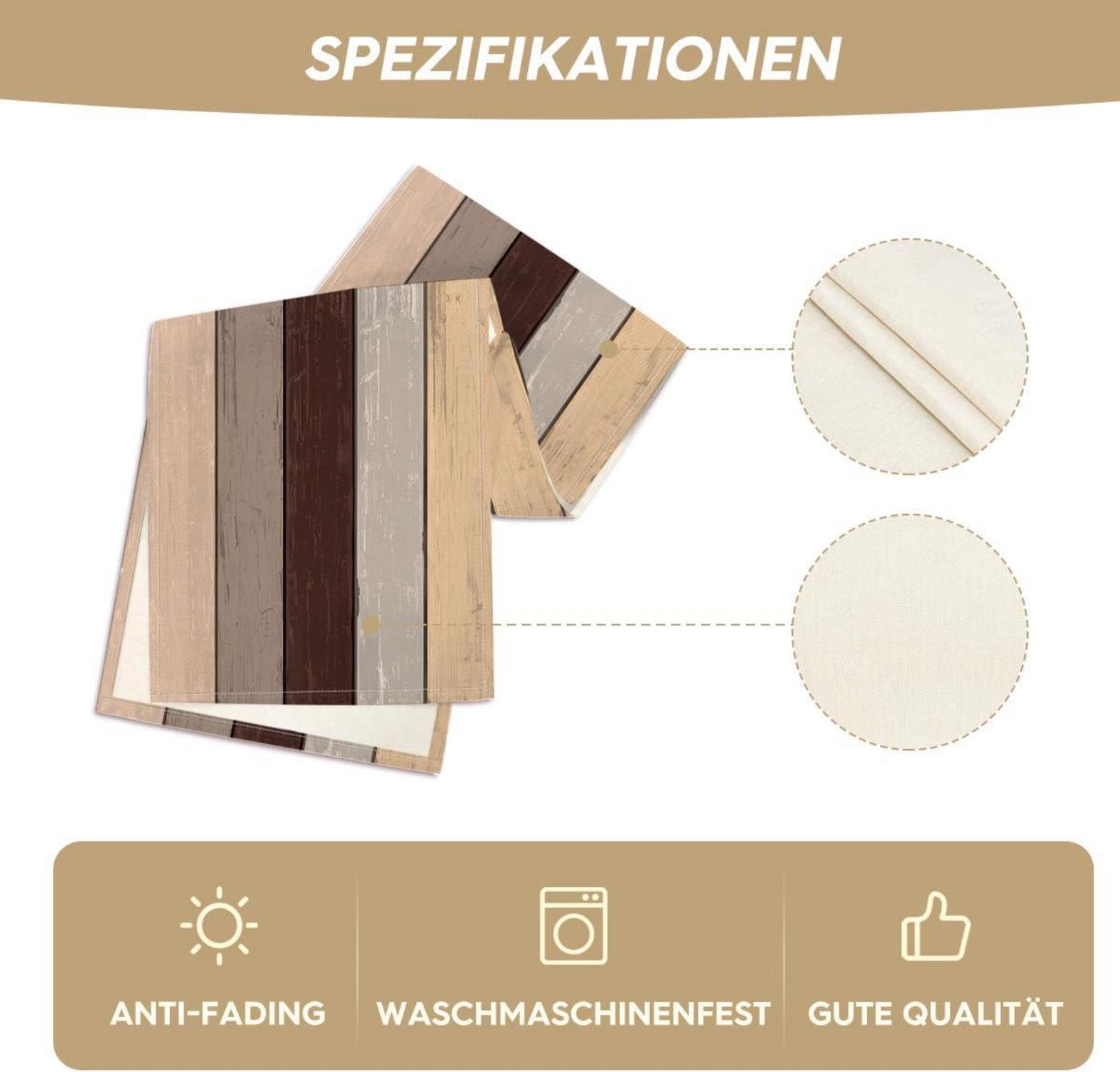 Herbst Tischläufer 40x300 cm Braun Rustikal Holz Stil