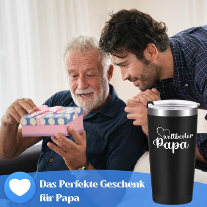 Livole Papa Geschenk Vatertag Tasse 20oz 600ml Edelstahl