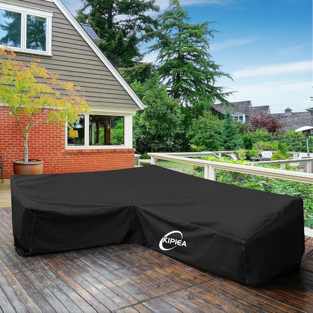 Loungemöbel Abdeckung L-Form Wasserdicht & Winterfest 226x226x85cm
