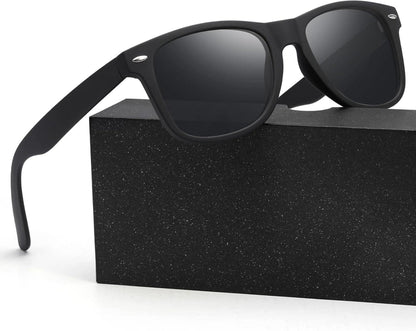 Polarisierte Sonnenbrille Sportbrille UV400 Schwarz Vintage
